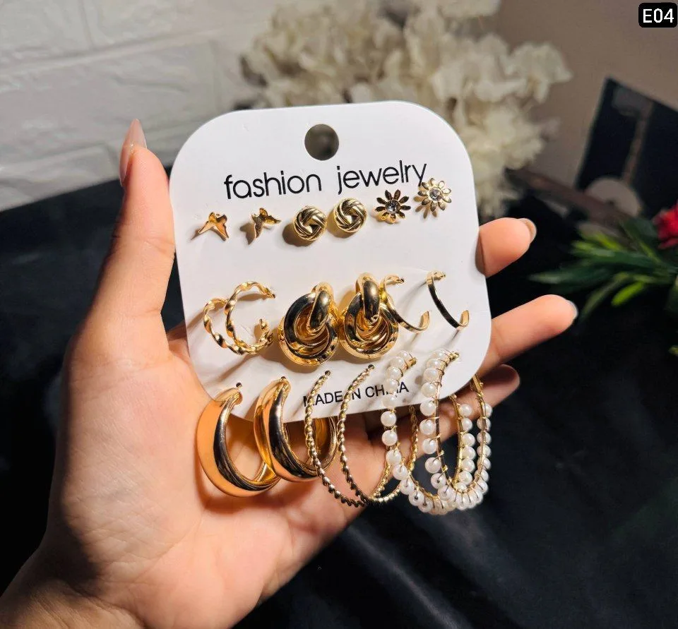 9 Pair Earring set E04 High Quality - slide 5