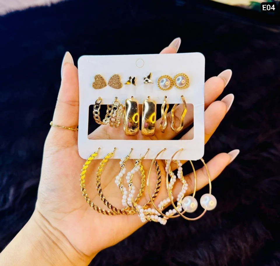 9 Pair Earring set E04 High Quality - slide 4