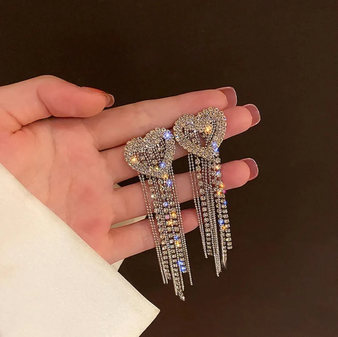 Multi Chain Love Diamond Cut Earrings