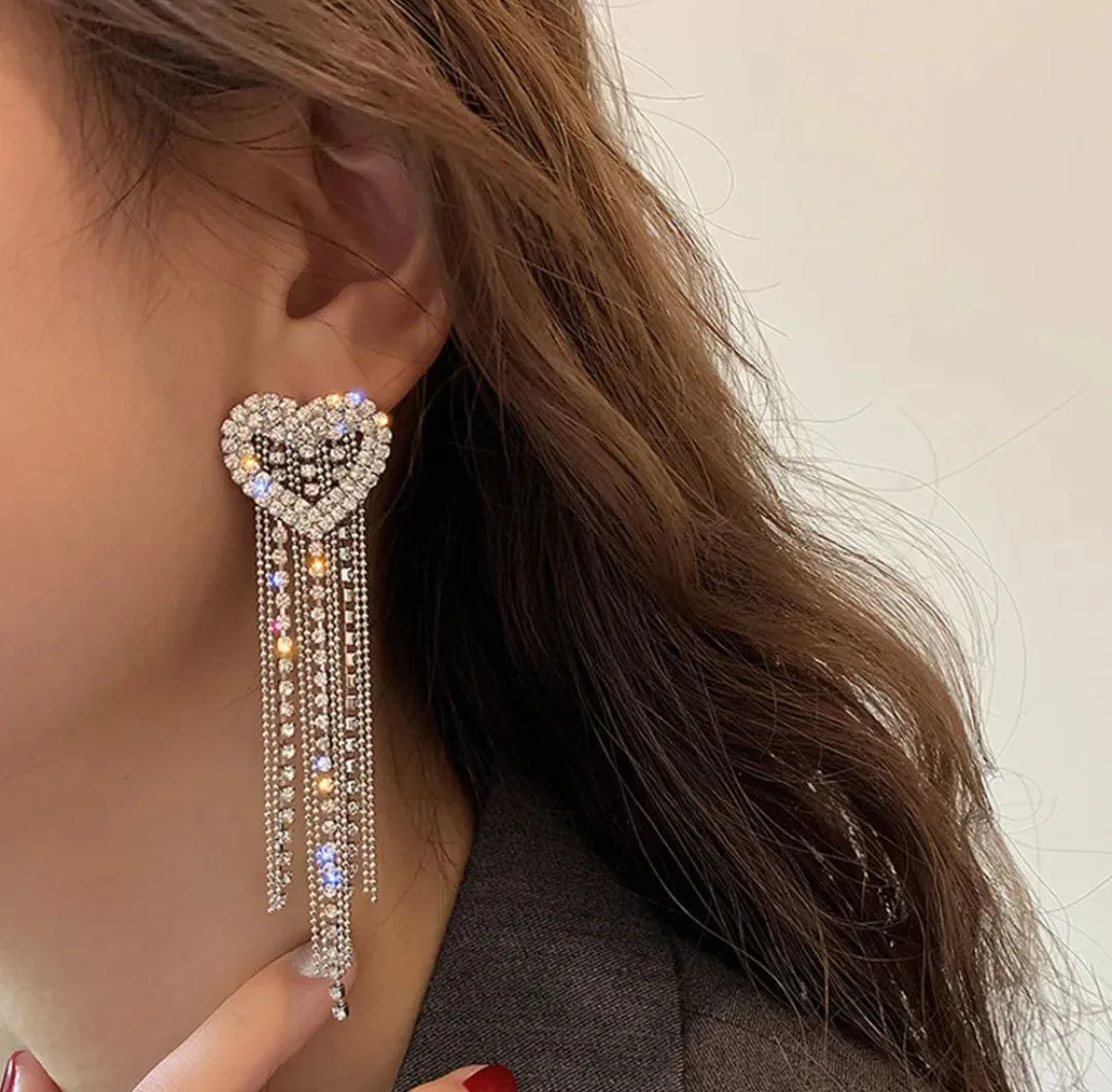 Multi Chain Love Diamond Cut Earrings - slide 3