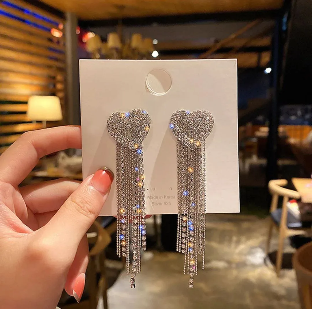 Multi Chain Love Diamond Cut Earrings - slide 2