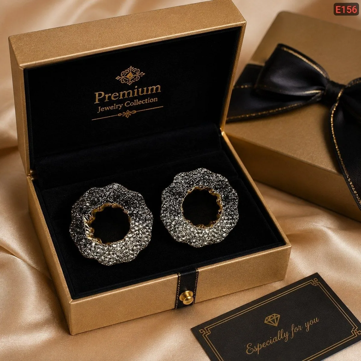 Crystel Diamond Cut Round Earrings - slide 6