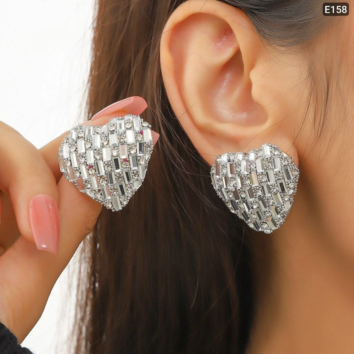 Crystel Diamond Cut Love  Earrings - slide 7