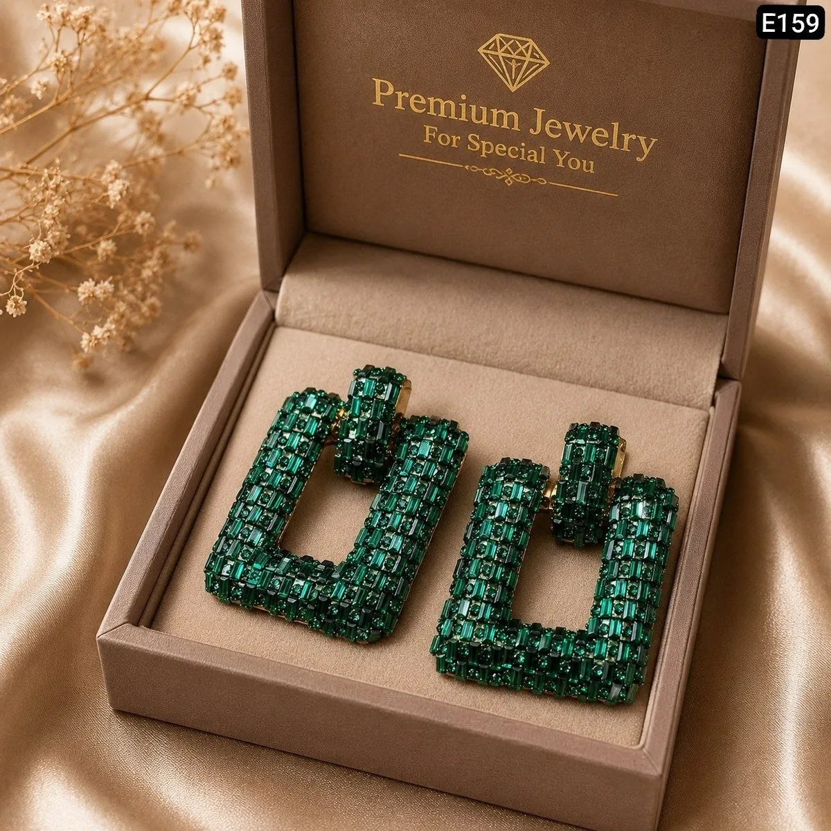 Crystel Diamond Cut Rectangular Earrings - slide 4