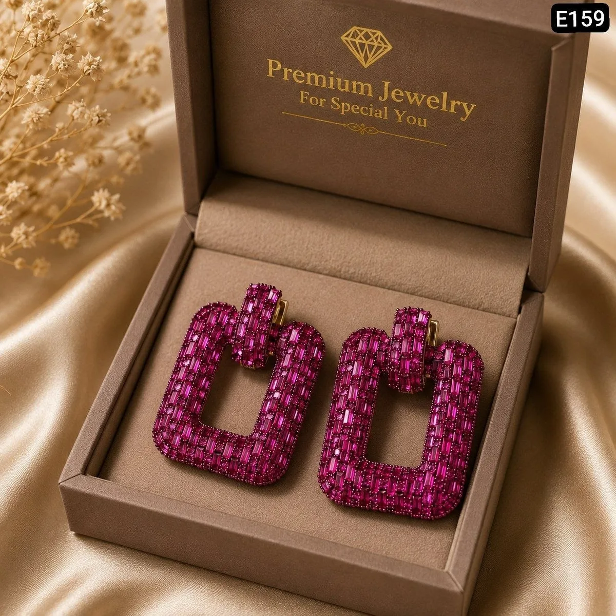 Crystel Diamond Cut Rectangular Earrings - slide 5