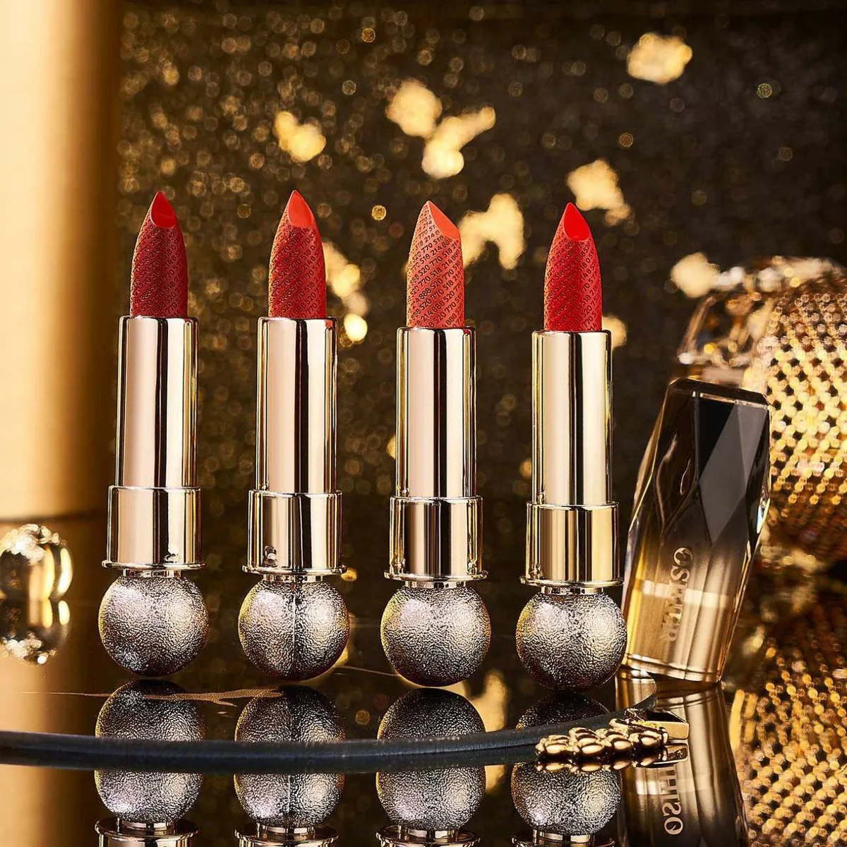 OSIHER black porcelain soft matt carved lipstick