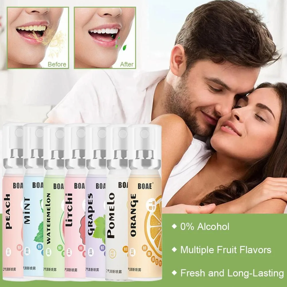 Portable fruit flavor oral disposable mouth spray