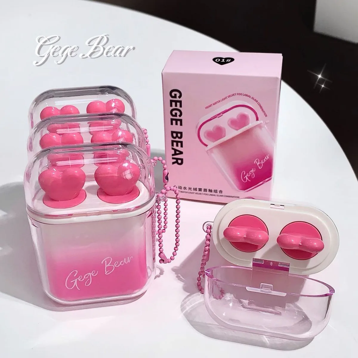 Earbud Gege Bear Lipstick mud + glossy lip glaze