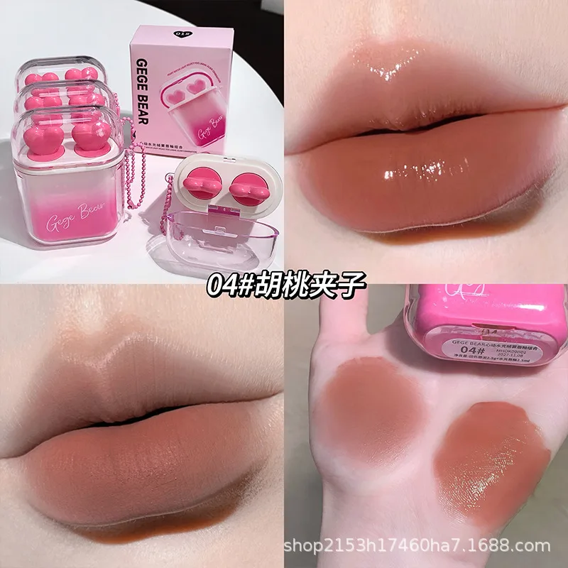 Earbud Gege Bear Lipstick mud + glossy lip glaze - slide 5