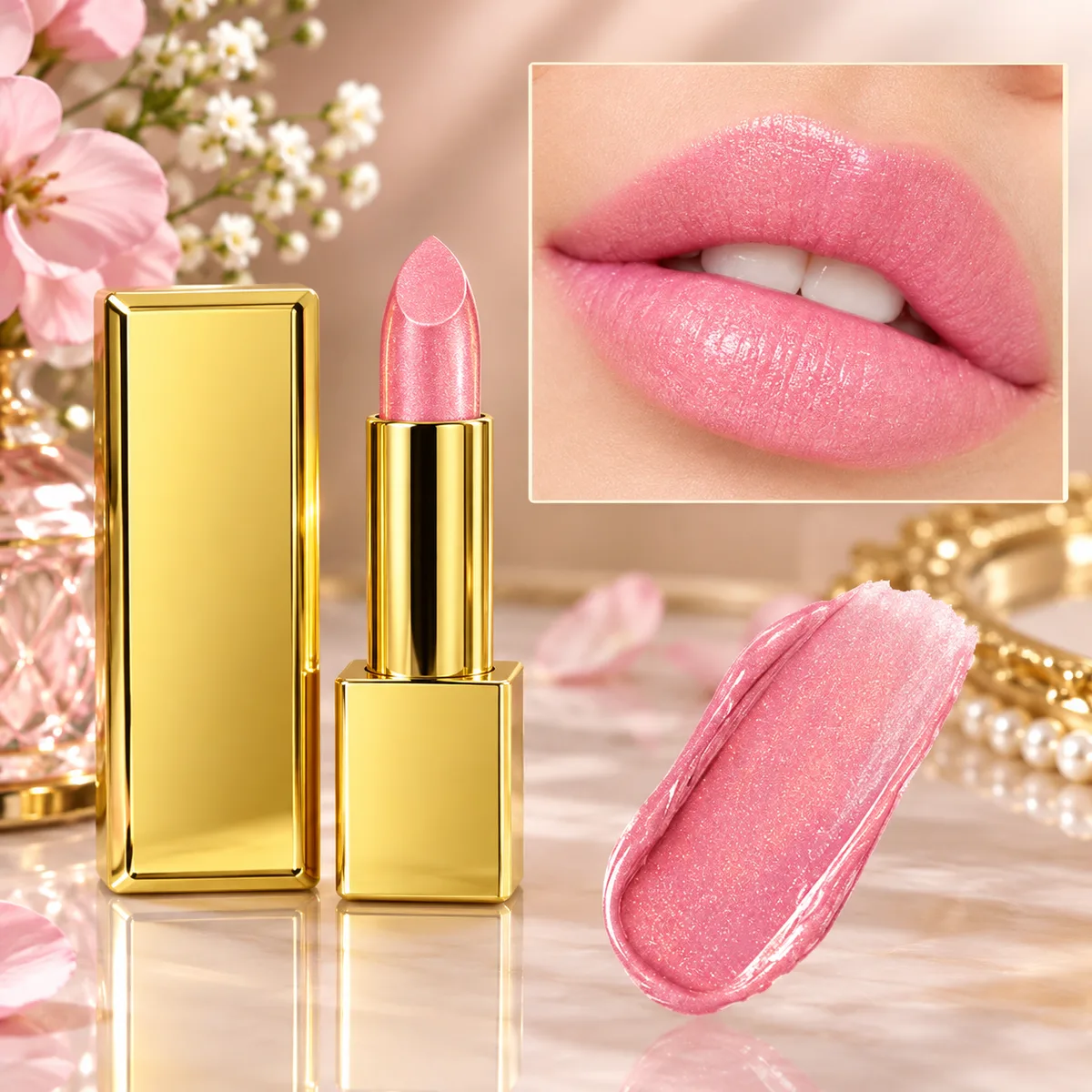 Gold Lipstick Cum Blush & Highlighter - slide 1