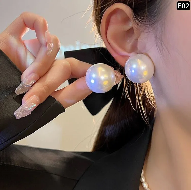 Half Moon Big Pearl Earrings