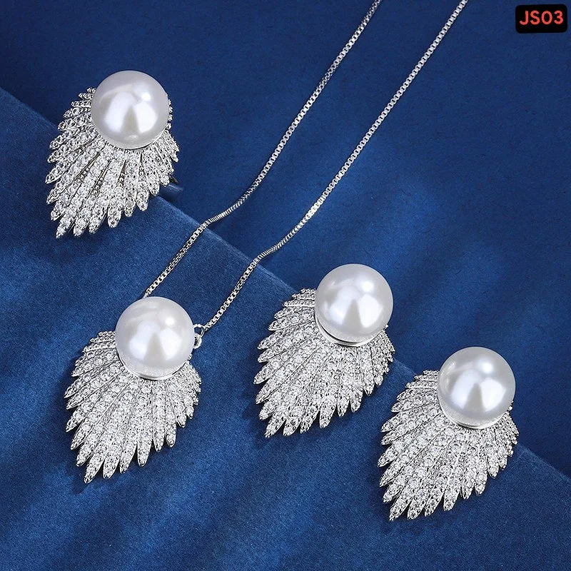 Leaf Pearl Jewellery Set