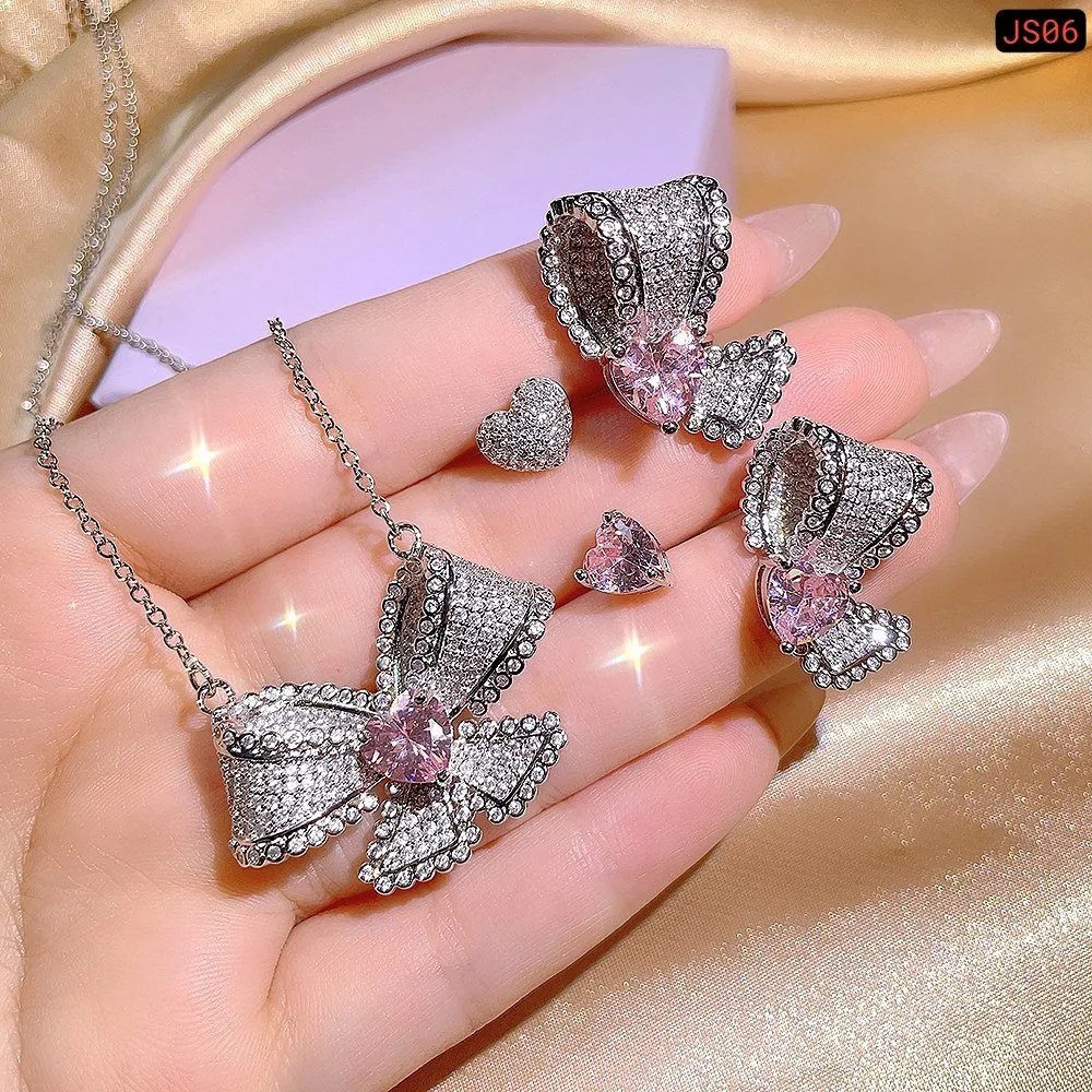 Pink Bow Love Jewellery Set