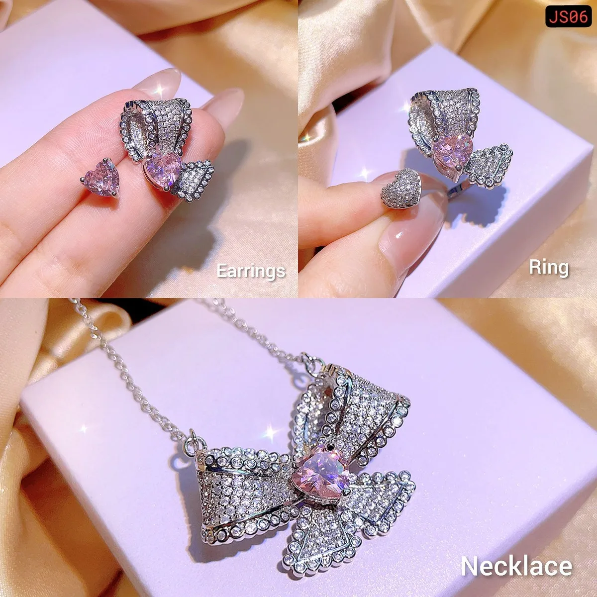 Pink Bow Love Jewellery Set - slide 2