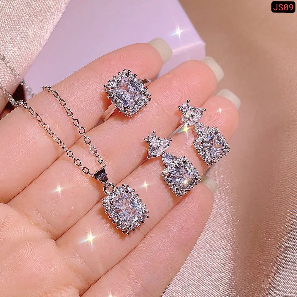 Dazzling  micro zircon jewellery set