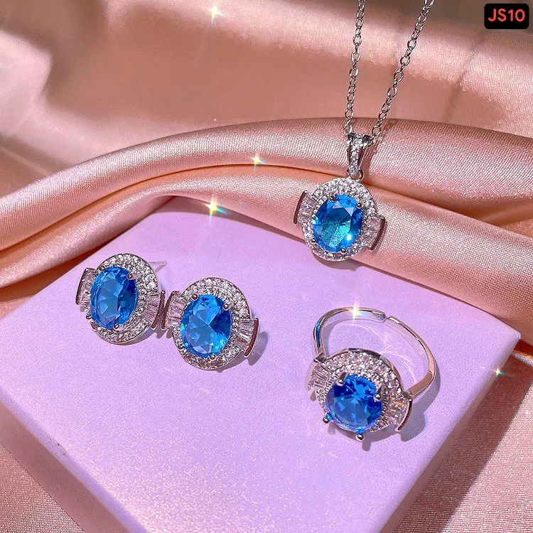 3 Diamond Cut Multi Zircon Jewellery Set